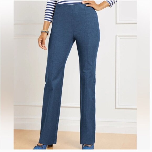 Talbots Portland Trouser | Faux Denim Blue | Petite 12 (12P) - Picture 1 of 10
